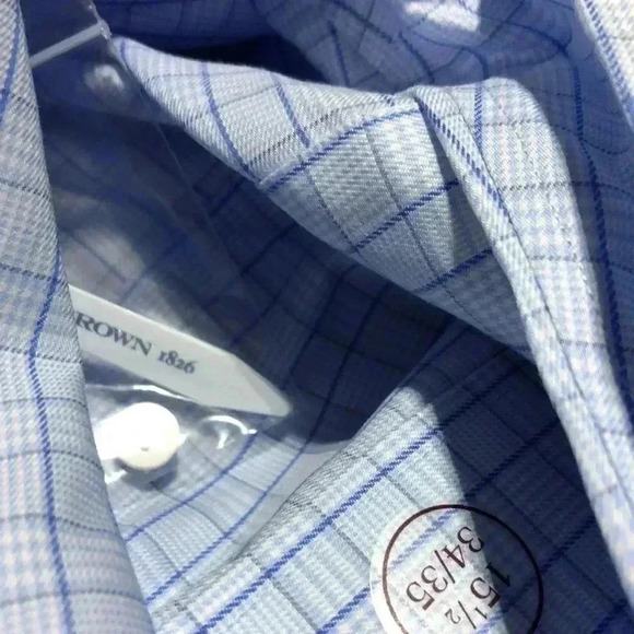 Black Brown 1826 Wrinkle Free, dressy button-down, chest pocket, size 15.5 34/35 - Picture 11 of 11